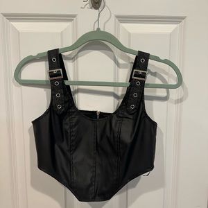 Black leather size 4 Princess Polly tank